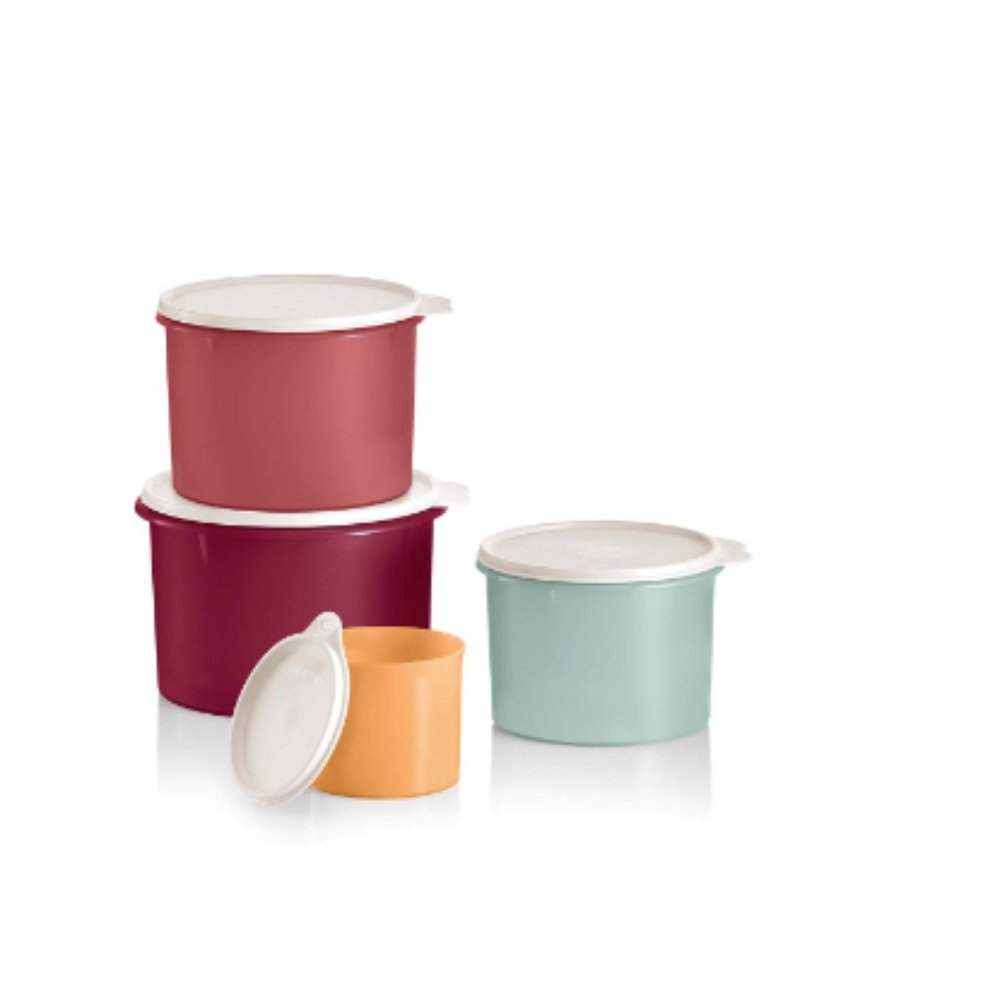 Tupperware Retro Chic Round Stacking Canister Set of 4 Nesting Food Storage